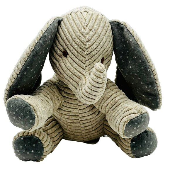 Bunnies by the Bay Other - Bunnies By The Bay Elephant Gray Corduroy Blue Dots Baby Lovey 8 inch Plush 2017